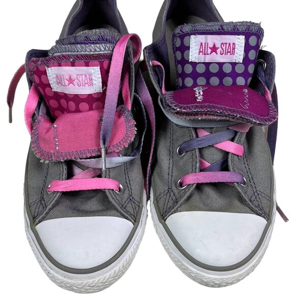 Converse Chuck Taylor All Star Junior Multi Tongue Athletic Low Top Sneakers 4 - Picture 2 of 12
